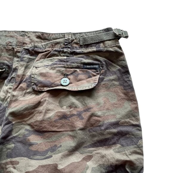 Sanctuary Squad Camo Shorts Cotton Blend Brown Green Size‎ 27 - Picture 7 of 10